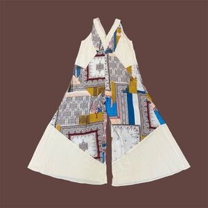 Free People All Patched Up Multicolor Patchwork Jumpsuit XS Like New